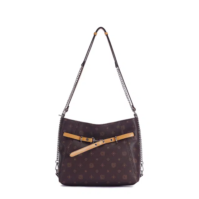 都宝路 复古气质印花百搭通勤 合成革 托特包单肩包 大号 女款 繁花啡/繁花杏/啡色