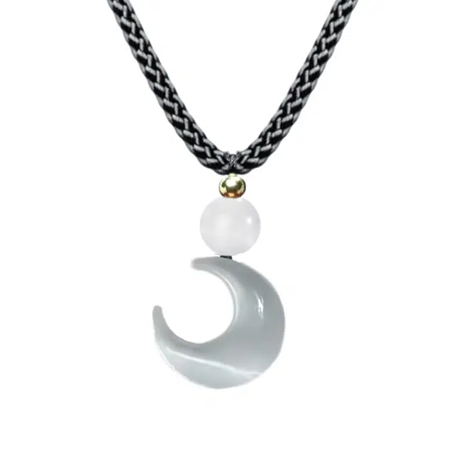 灵晔 新中式国潮文玩可爱创意国潮新中式简约设计极简百搭时尚轻奢高级感出街诸事顺遂#好运 白玉菩提 项链 男女同款情侣款