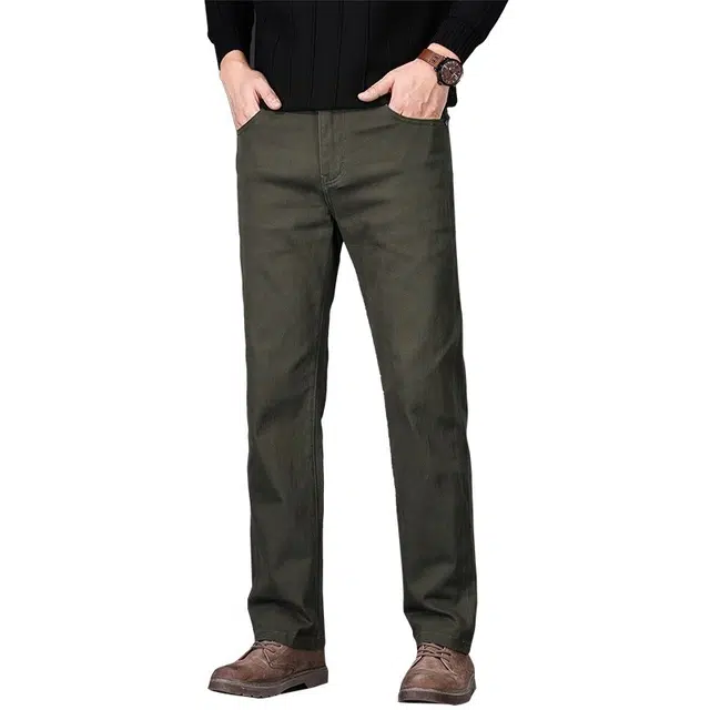 炳盛 春秋季宽松直筒弹力高端商务百搭休闲长裤牛仔裤 男女同款