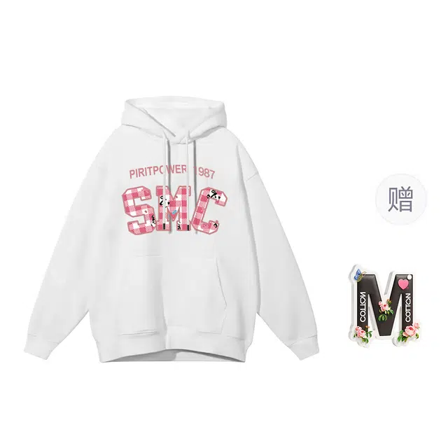 棉购 韩系休闲风连帽上衣学生潮流时尚宽松加绒加厚百搭基础款卫衣 女款