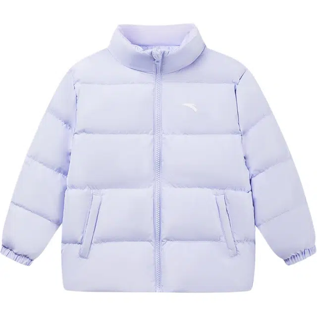 安踏儿童跑训基础百搭 舒适保暖冬季四防面包羽绒服 男女大小童 