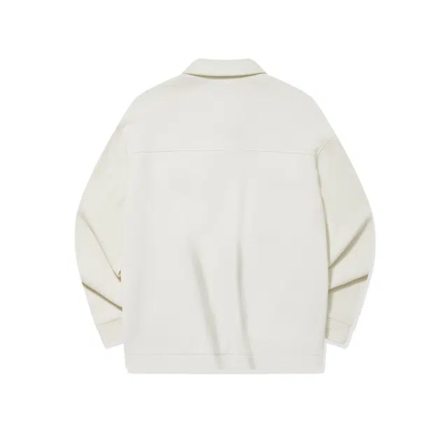 乔丹 纯色纽扣翻领宽松长袖衬衫 男款