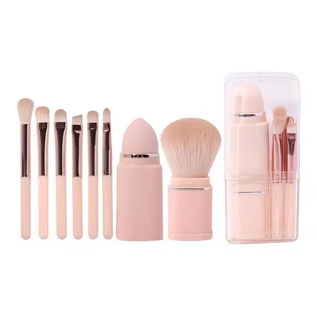 格安诺  便携款八合一伸缩化妆刷套装旅行套刷眉刷 修容