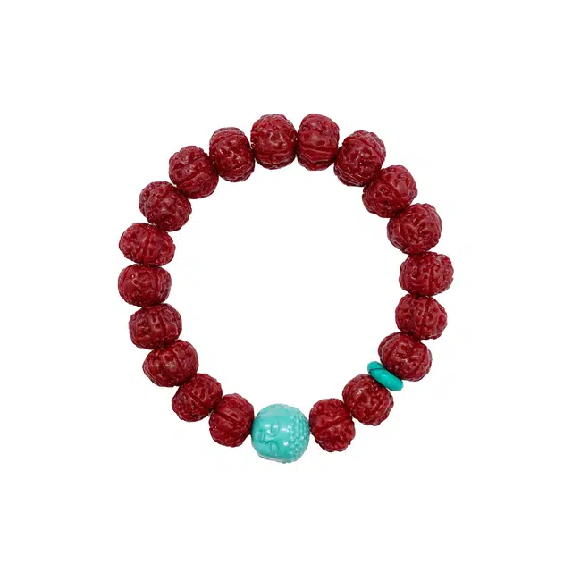 富珠汇 国潮玉化 满肉纹理清晰招财佛头 新中式小众经典百搭小众吉祥如意招财纳福上岸有钱好运 金刚菩提 手串 男女同款情侣款