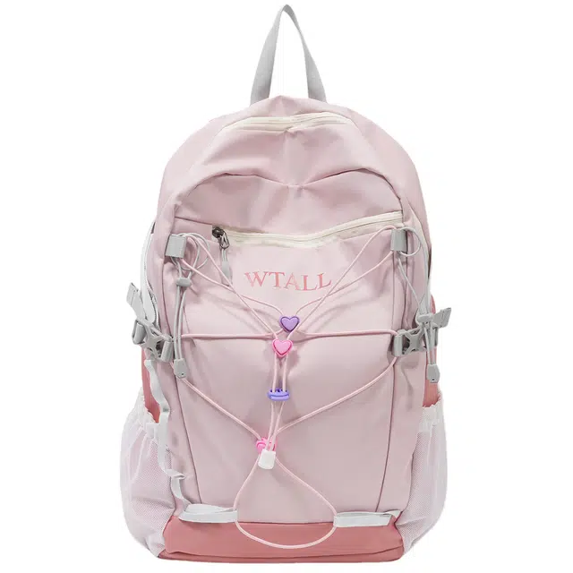 笛贝嘉 韩系撞色学生上课高颜值百搭 尼龙 书包背包双肩包 女款 多色