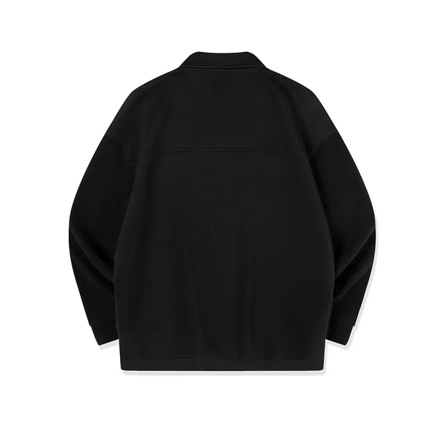 乔丹 纯色纽扣翻领简约宽松长袖衬衫 男款