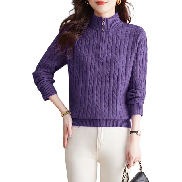 袋鼠 舒适简约百搭半高领针织衫 女款