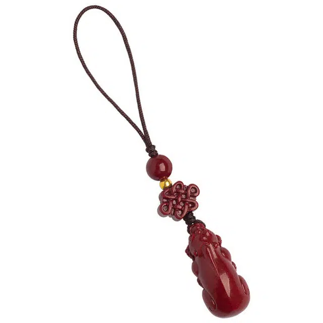 聆听花开 国潮貔貅手机链挂绳挂饰个性小吊坠 朱砂 挂件 男女同款情侣款