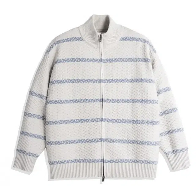 拓菲 美式复古条纹外套立领慵懒风宽松休闲情侣上衣服针织衫 男女同款