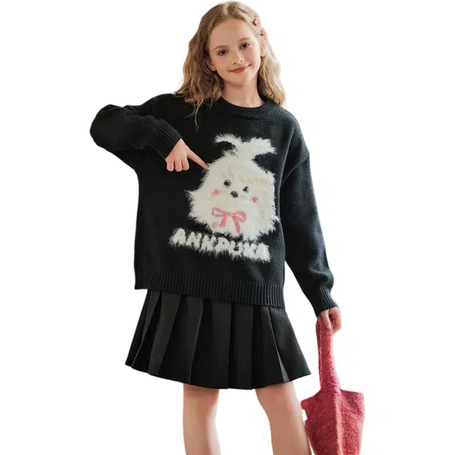 韩素伊卫衣 毛衣女秋宽松慵懒风软糯设计感小众针织外套