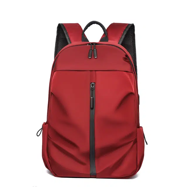 單倉 简约时尚小众设计学院风通勤百搭背包初高中学生大容量轻便耐磨书包 尼龙 双肩包 常规 男女同款情侣款 红色/蓝色/灰色/黑色