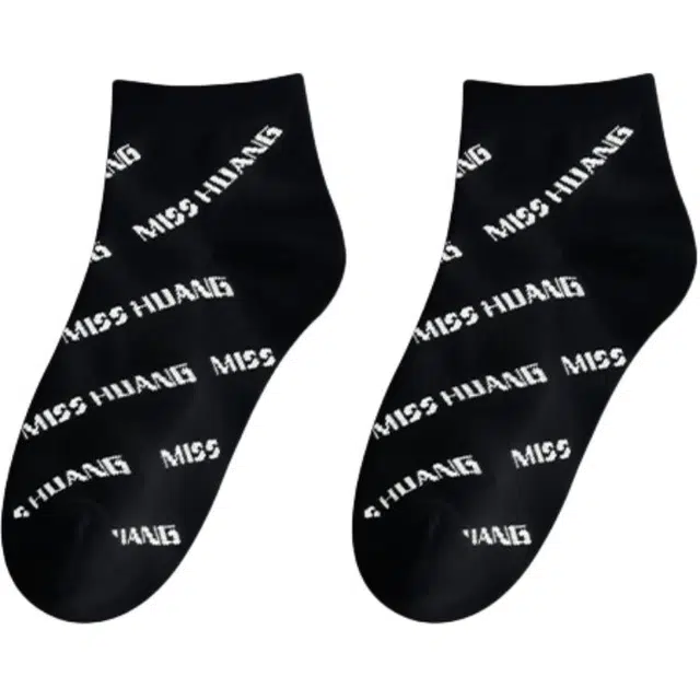 黄小姐 提花潮花花字母植物花卉高筒袜 男女同款