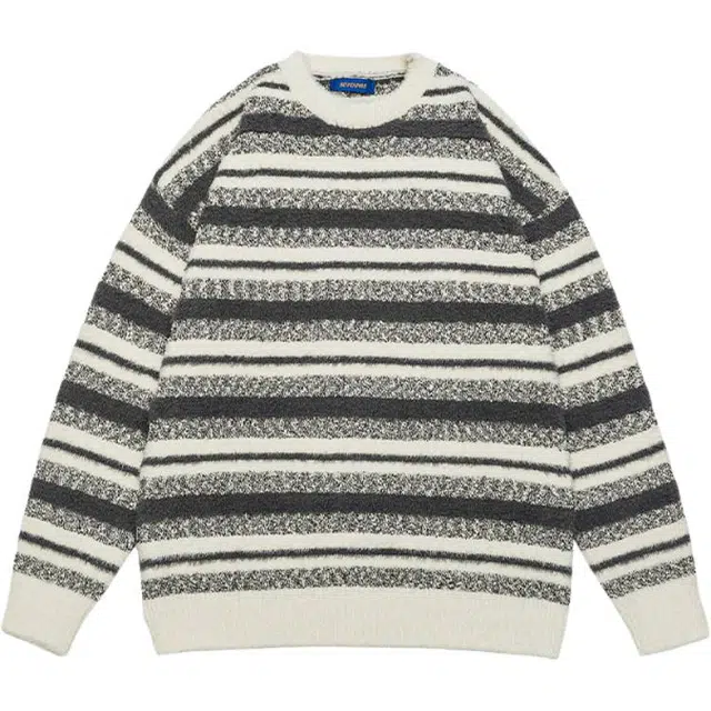 奇迹街区 潮牌街头条纹宽松百搭渐变针织衫 男女同款