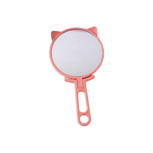 格安诺学生宿舍美妆补妆镜便携随身口袋镜折叠手柄小圆镜化妆镜 手柄镜折叠镜随身小镜