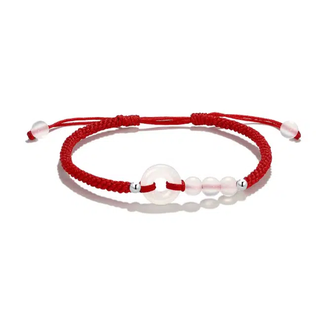 【s925银】平安顺遂平安扣 新中式 国潮 小众 时来运转 手饰 转运珠 好运  溯源京作 时尚百搭 织物 手绳 男女同款情侣款