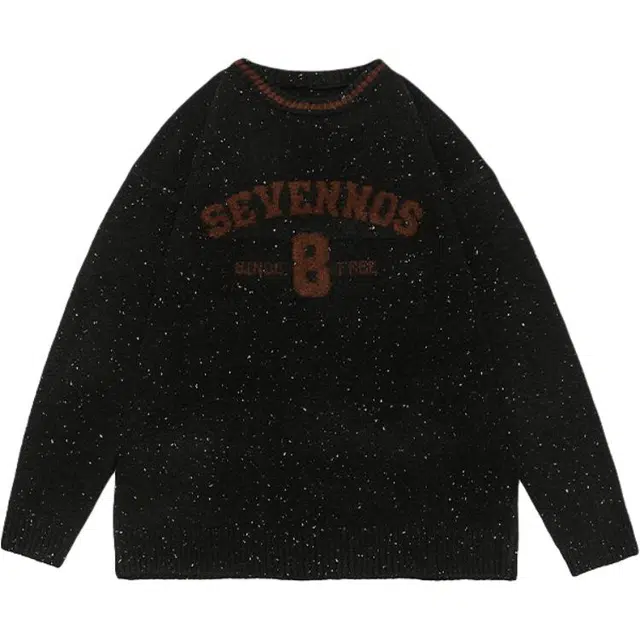 奇迹街区 潮牌街头字母嘻哈宽松百搭长袖针织衫 男女同款