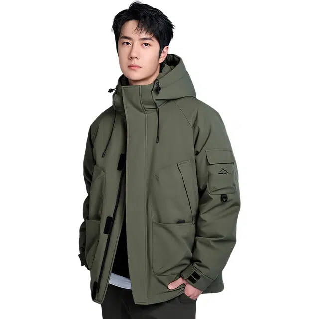 鸭鸭 新山系系列时尚户外登山休闲防寒防风冲锋衣羽绒服 男女同款