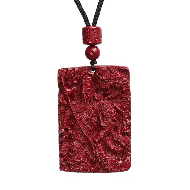 茂琼 关公吊坠紫金砂关羽关二爷武财神挂坠小众高级感#好运 朱砂 项链 男女同款情侣款