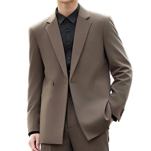 艾梵斯贝 高品质易打理绅士有型婚庆礼服日常通勤商务正装职场百搭高级感修身一粒扣休闲西装套装 男款