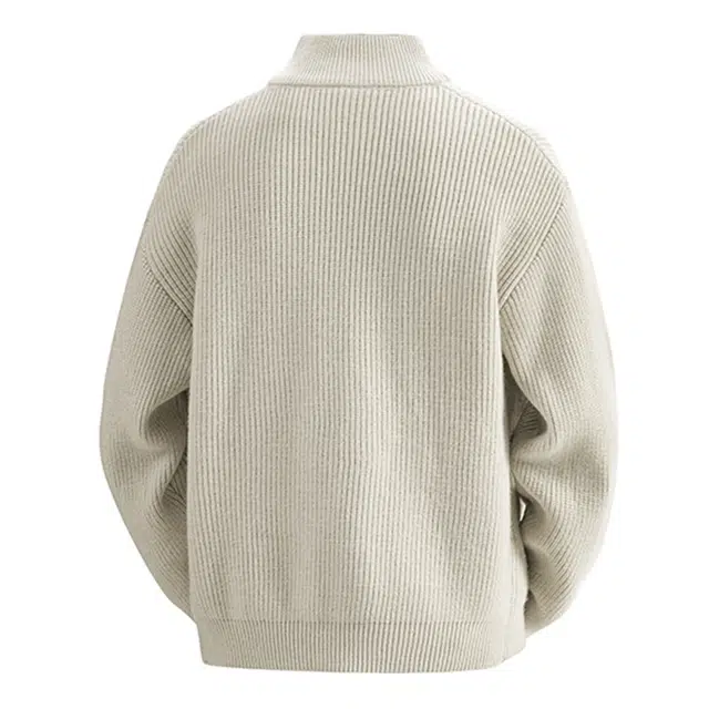 帝狼牛 美式复古慵懒风多季立领适用宽松拉链开衫情侣外套针织衫 男女同款