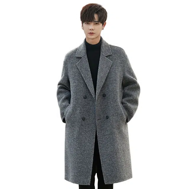 艾梵斯贝 经典款简约设计高级感高品质秋冬高羊毛日常休闲百搭商务高端行政气质中长款大衣 男女同款