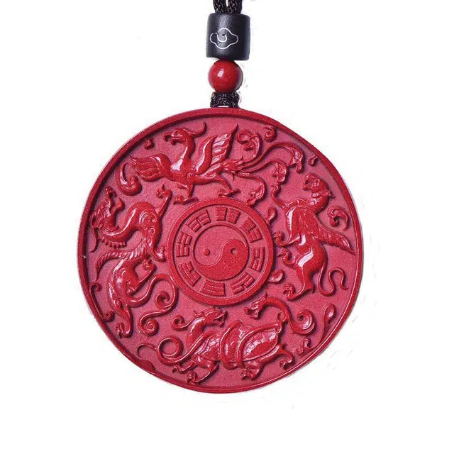 茂琼 四神兽 青龙白虎朱雀玄武 太极八卦 小众百搭高级感#好运 朱砂 项链 男女同款情侣款