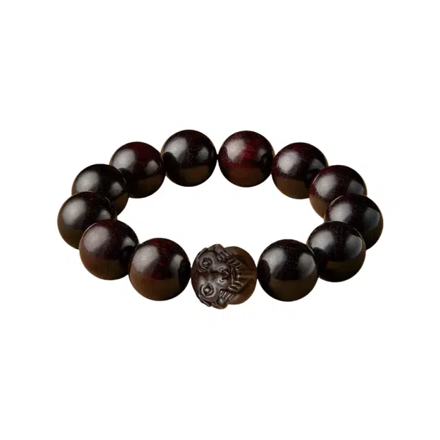 宣华意 国潮高端新中式时尚复古 文玩佛珠 本命年十二生肖转运珠 盘玩老料檀香 单圈#好运 紫檀属 手串 男女同款情侣款