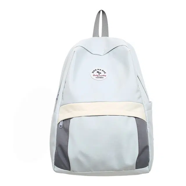 南潇湘 高颜值学院风大学设计感小众时尚简约高中百搭 尼龙 双肩包 男女同款情侣款 多色