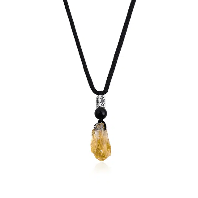 永恒旋律 招财聚气 未来黄晶毛衣链 平安健康桃花转运吊坠 一帆风顺新中式小众简约设计高级感 精美礼盒 可调节 好运 黄水晶 项链 男款