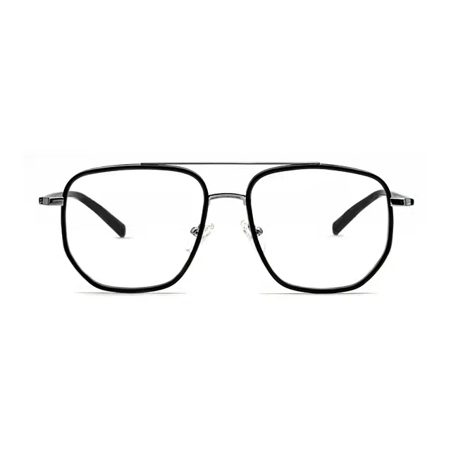 可配近视 小罗弟 复古双梁 合金板材镜架 飞行员式 光学镜架 男款 透明蓝色