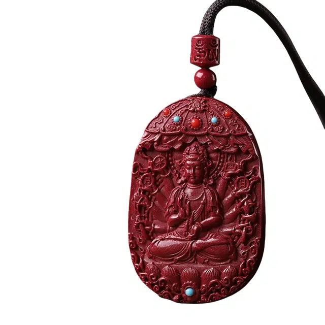 茂琼 简约 时尚 紫金砂吊坠本命佛转经轮八大守护神潮流小众百搭高级感#好运 朱砂 项链 男女同款情侣款