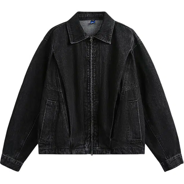 奇迹街区 复古做旧水洗牛仔外套潮宽松百搭休闲工装夹克 男女同款