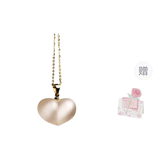 【柒夕节赠玫瑰贺卡】 镯瑾 高级精致时尚甜美气质恋爱心跳锁骨链 恋爱心跳 爱心礼盒 琉璃 项链 女款