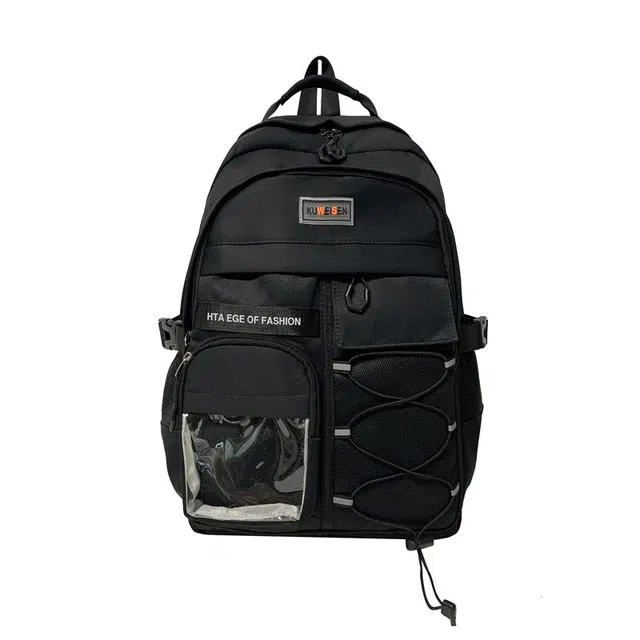 蔻蒂熊 爱迪生初中生女减负护脊中学生书包男生高中女生大容量超轻男 尼龙布 双肩包 常规 青少年 白色/黑色