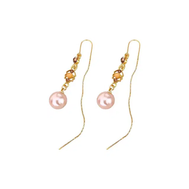 澜耀 金缕珠摇 轻奢珍珠流苏 气质百搭长款 铜合金 耳环 女款