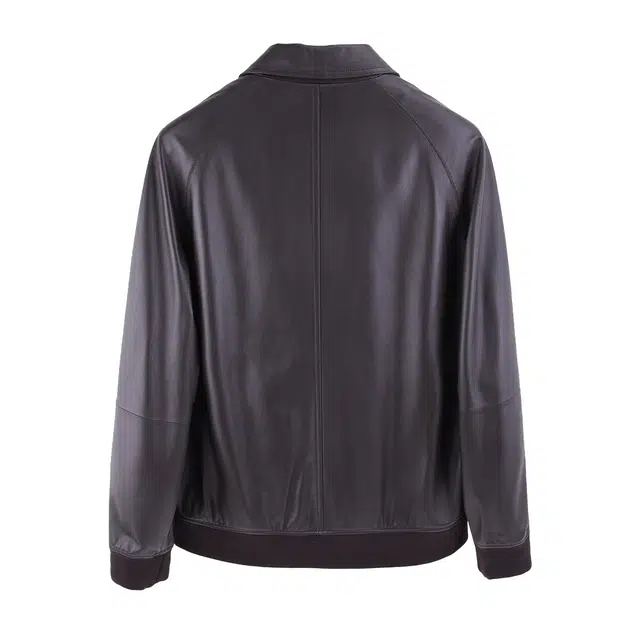 丹宁哲学 意式商务绅装 高端柔软 插肩袖皮衣 男款