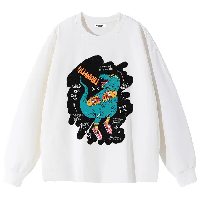 HUANQIU Oversize Cartoon Dinosaur Tee