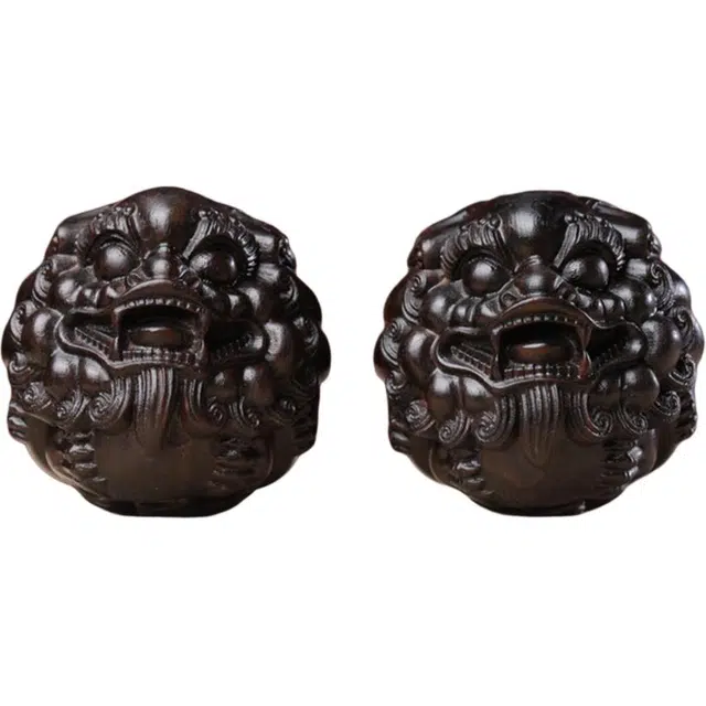 得笙陌 貔貅保健球实木手把球新中式招财转运把玩件#好运 紫光檀 木作把件 男女同款情侣款