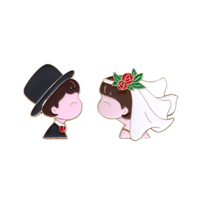 如花梦 天作之合 结婚婚庆 拍结婚照 合金 胸针 男女同款情侣款