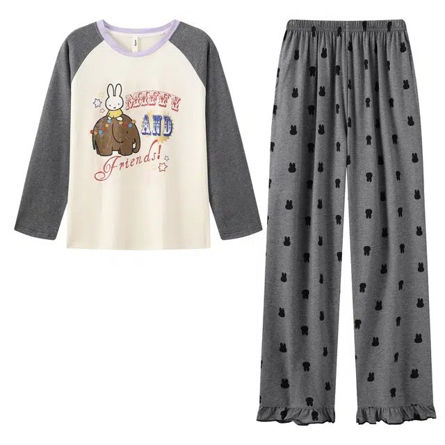 宫蝶 米菲甜美风长袖长裤卡通家居服休闲可外穿睡衣套装 女款