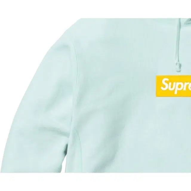 Supreme FW17 Box Logo Hooded Sweatshirt Ice Blue Bogo