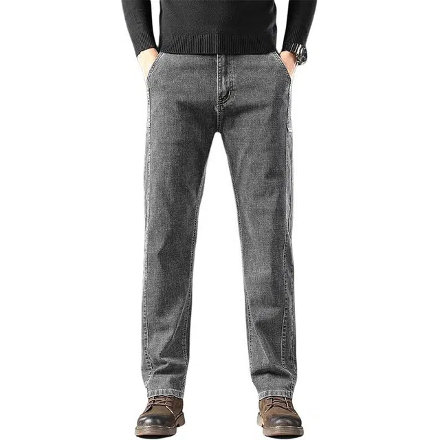 炳盛 春秋款宽松阔腿裤外穿弹力商务休闲长裤牛仔裤 男女同款