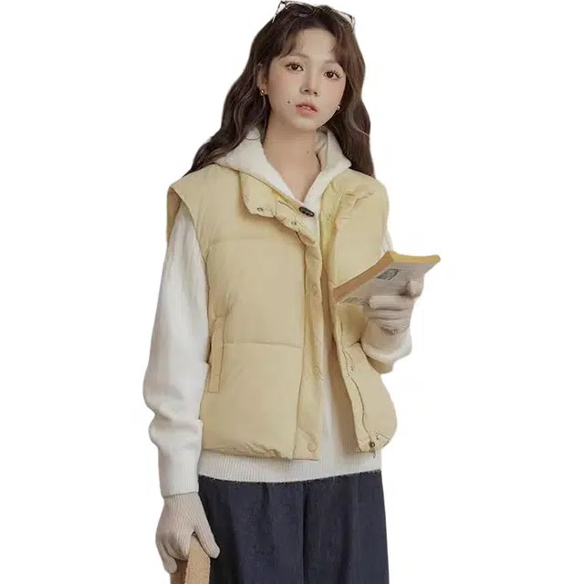 思蓓儿 秋冬马甲女宽松马夹背心坎肩短款外套棉服 女款