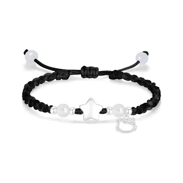 【可爱萌趣招财福猫】 郁馨 少女星球气质甜美可调节可爱温柔立体星星小众设计高级编织绳手饰 浪漫告白#好运 琉璃 手绳 男女同款情侣款