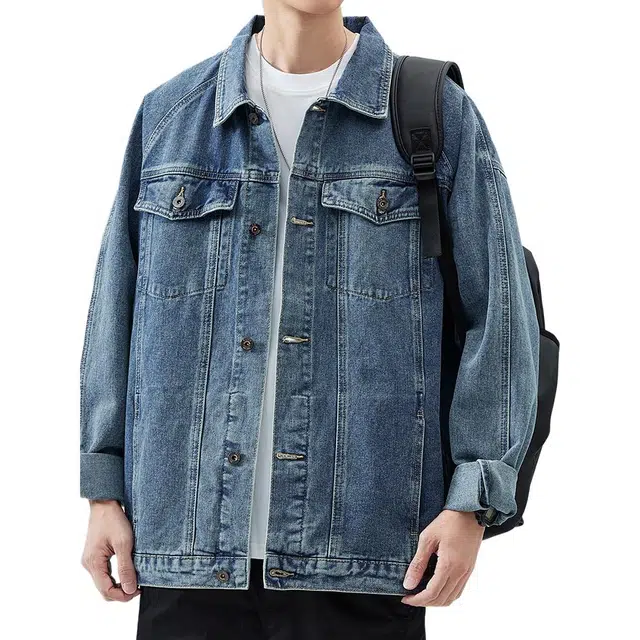 纯团 重磅水洗做旧工装秋季美式复古宽松潮流百搭高街牛仔外套 男女同款
