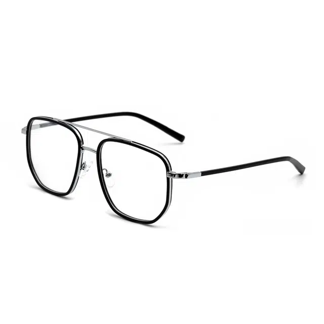 可配近视 小罗弟 复古双梁 合金板材镜架 飞行员式 光学镜架 男款 透明蓝色