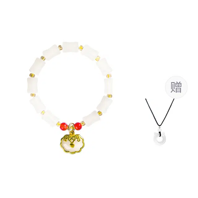 絮物 国潮新中式轻奢高级感掌心禅意文玩平安锁时尚百搭出街神器诸事顺利上岸#好运 菩提根 手串 男女同款情侣款