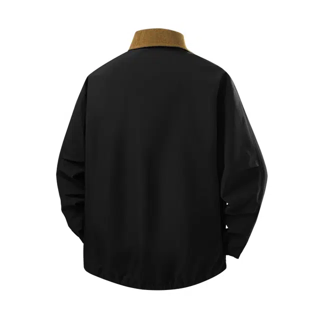 快鱼 日系复古潮流简约纯色基础防风防水保暖百搭外套单排扣翻领夹克 男女同款