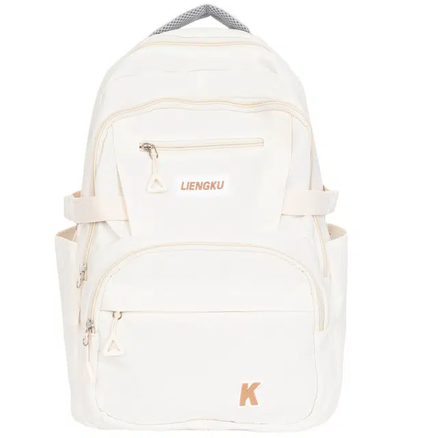 蔻蒂熊 大容量书包女韩国百搭高中生大学生网红森系风潮牌初中 牛津纺 双肩包 常规 青少年 白色/黑色/红色/棕色