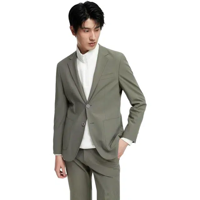 九牧王男裤专家 经典百搭 舒适有型弹力经编外套西装 男款